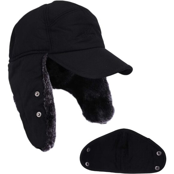 ⭐Men Trapper Hat Winter Russian Fur Hat Aviator Earflap Hat Windproof - Picture 4 of 8